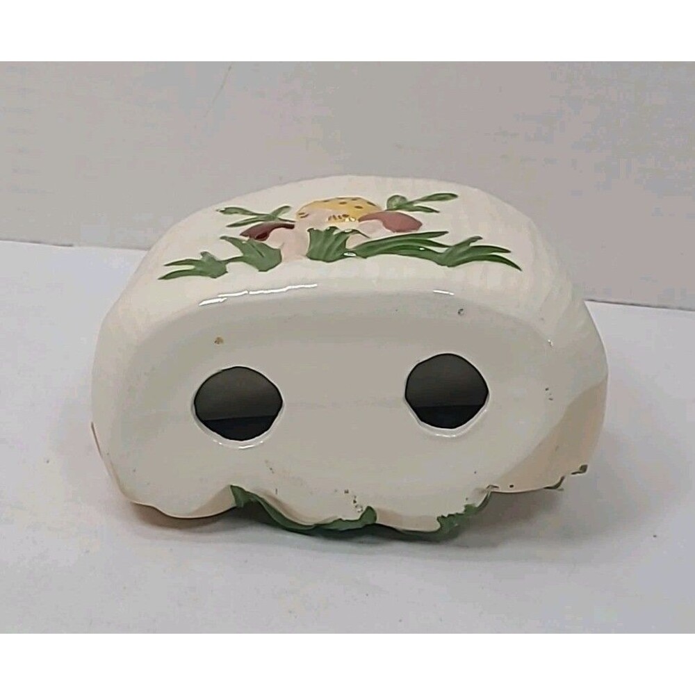 Vintage Ceramic Mushroom Napkin Holder 1970's tan brown - Picture 5 of 6